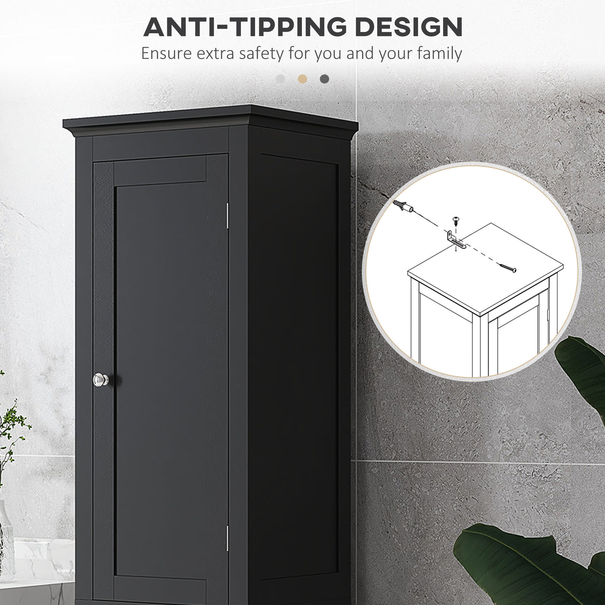 Tall Bathroom Cabinet, Freestanding Storage Organizer with Adjustable Shelves and Cupboards, 15" x 13" x 63", White