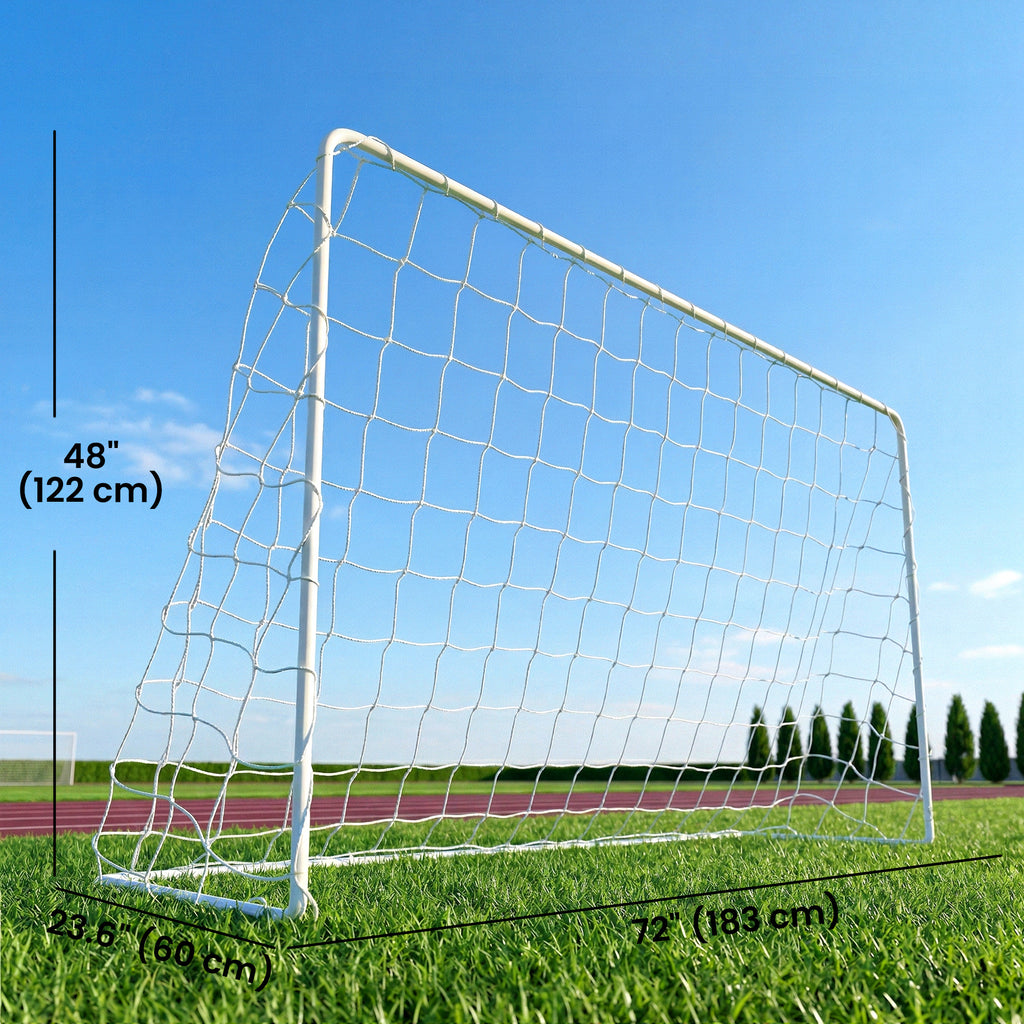 ሶዚየር ናይ ኩዕሶ እግሪ ጎል፡ 6 x 4 ጫማ ተንቀሳቓሲ ናይ ልምምዲ ናይ ኩዕሶ እግሪ መርበብ ምስ ናይ ናይሎን መርበብ፡ ናይ ብረት ፍሬም፡ ንውሽጢ ወይ ደገ ኣጠቓቕማ።