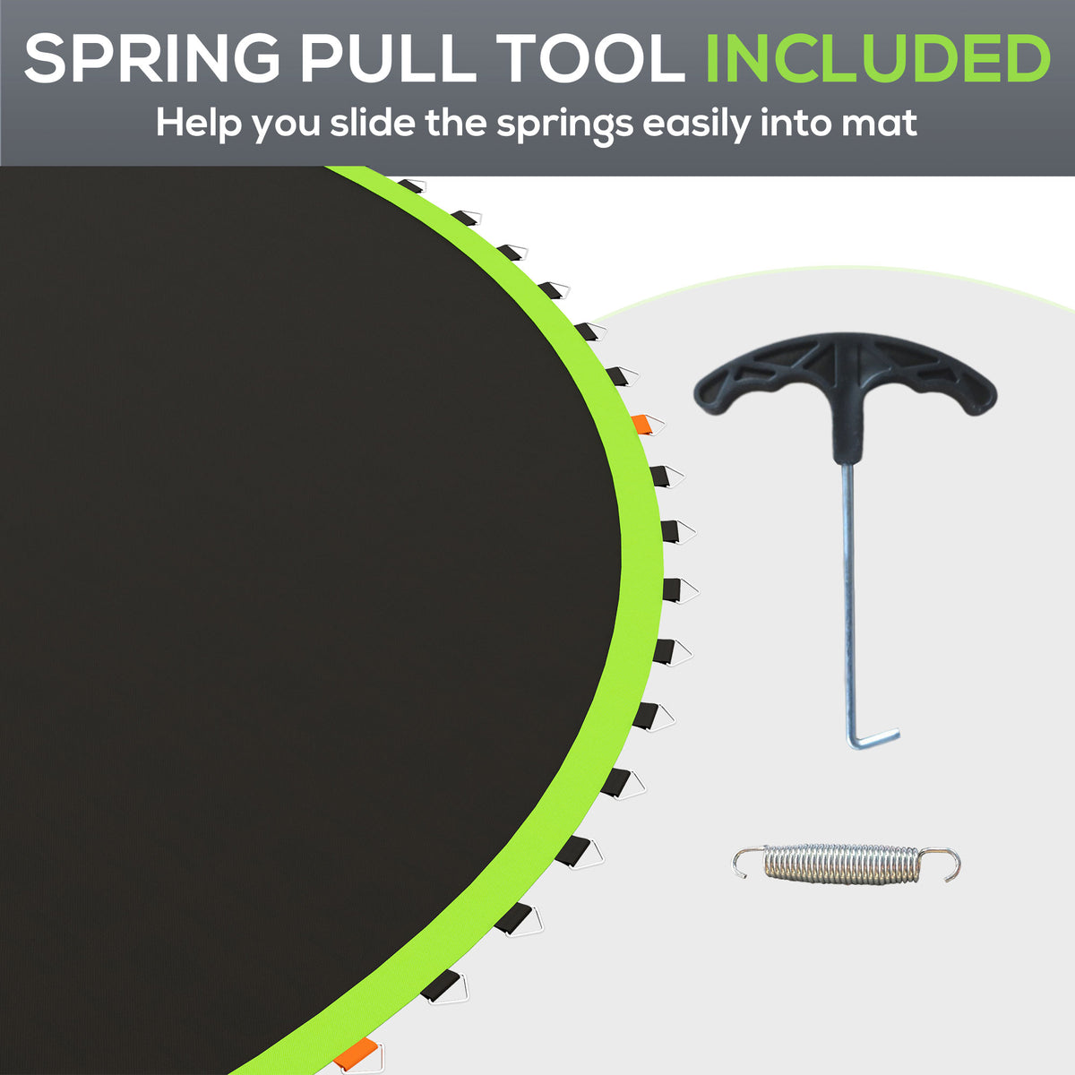 Soozier Trampoline Replacement Mat, Fits 14' Trampoline w/ 80 V-Hooks & 5.5" Springs (Spring & Frame not Included), Black