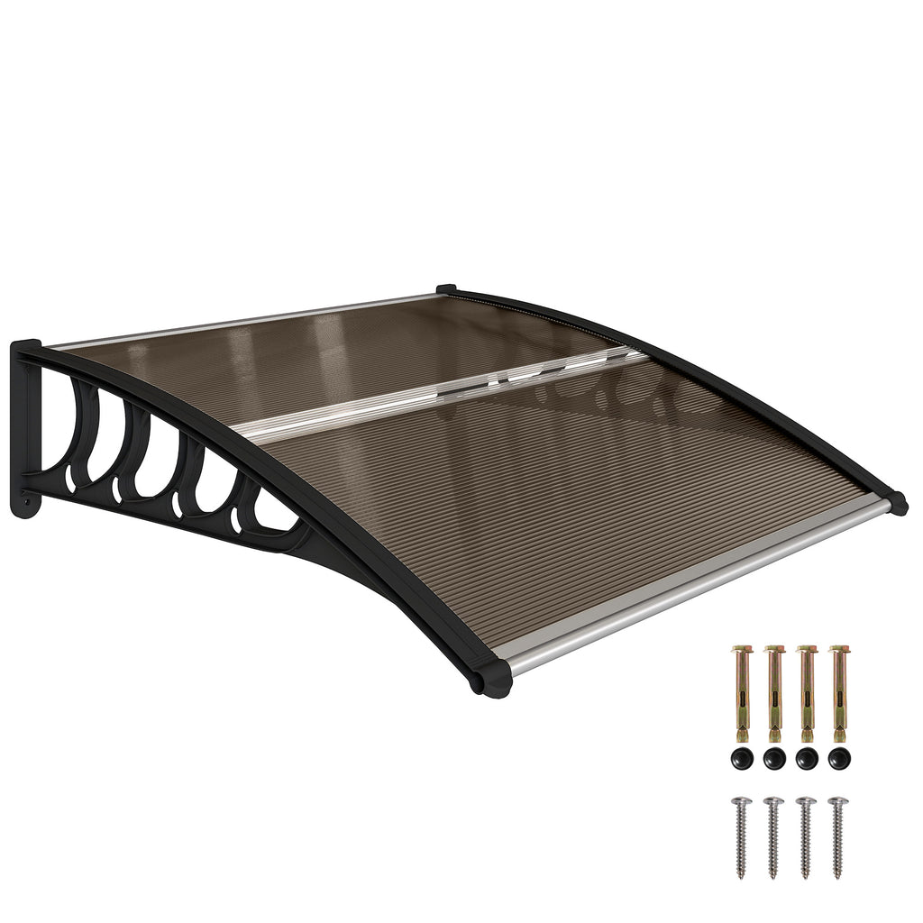 መጋረጃ በሪ ካኖፒ፣ 40.6" x 38" ፖሊካርቦኔት ቅድሚ በሪ ደገ ወይን ገላጋይ ሽፋን ባዶ ሉህ ዘለዎ ንUV መከላኸሊ፣ ቡናዊ