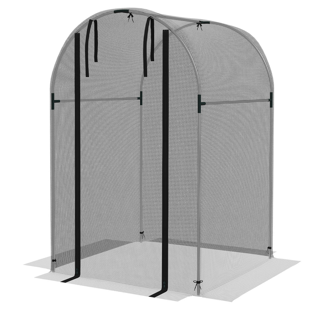 Galvanized Steel Crop Cage, Plant Protection Tent with Zippered Door, 4' x 4', Green
