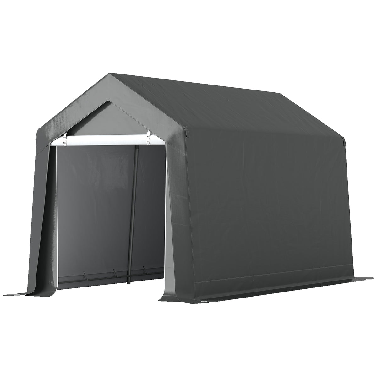 10' x 10' Outdoor Storage Shed Portable Garage with Roll-up Door for Motorcycle, Bike, Garden Tools, Dark Grey