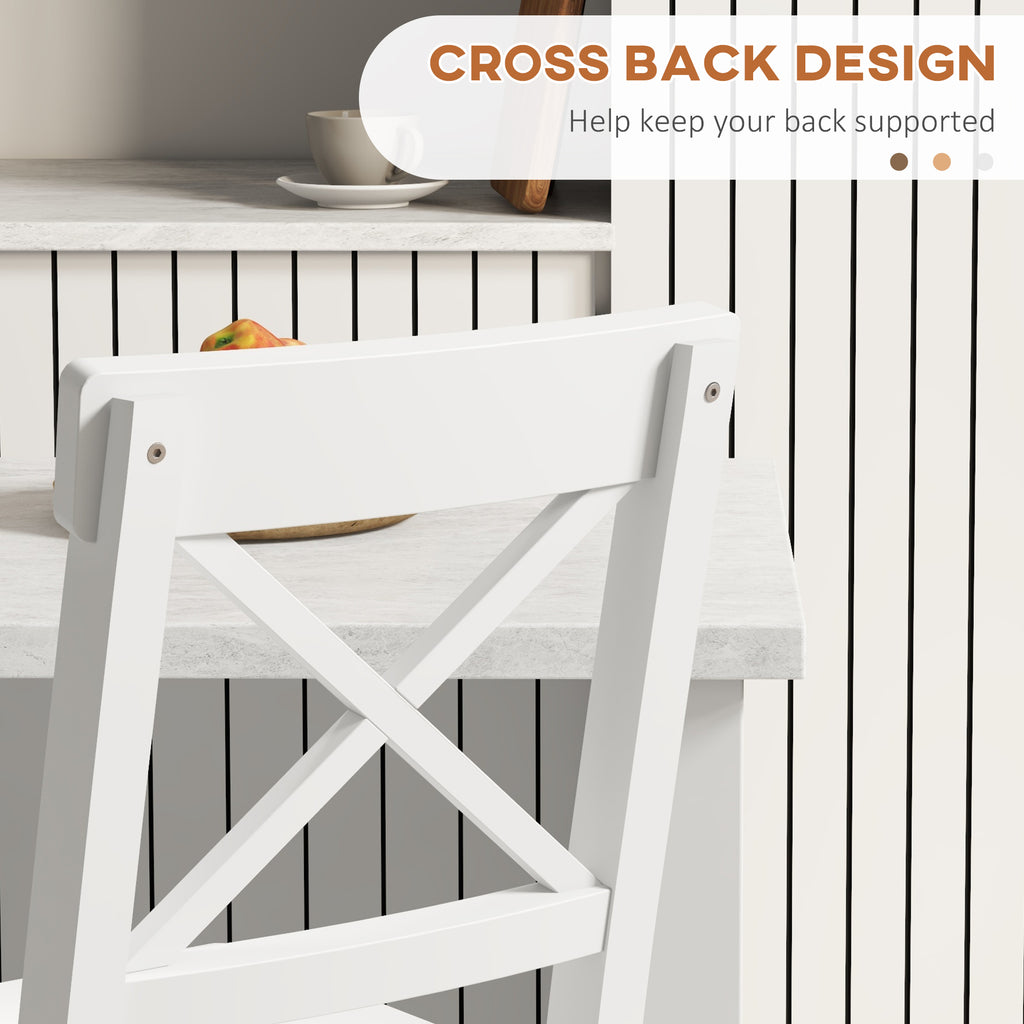 Counter Height Stools Set of 2, Farmhouse Bar Stools with Backs, Solid Wood Counter Stools for Kitchen Island