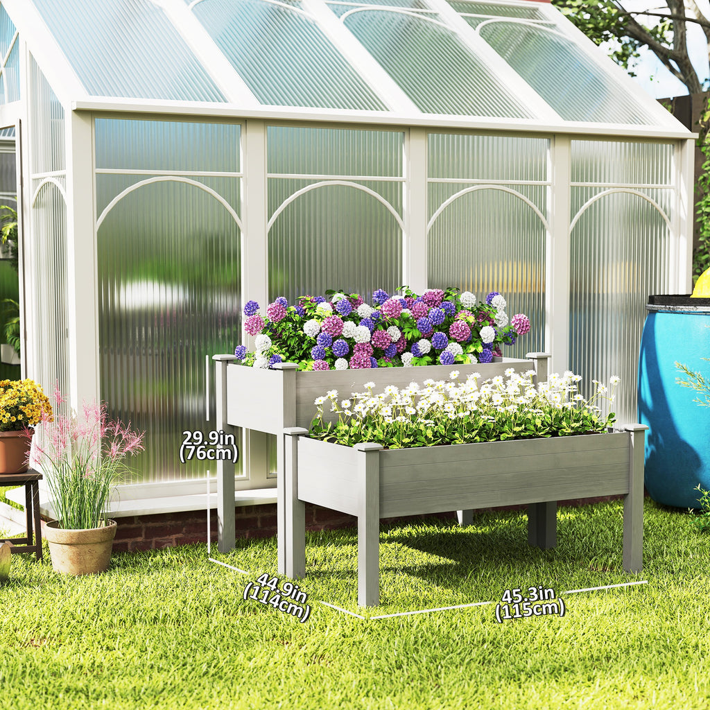 2 Tiers Wood Plant Raised Bed Flower Vegetable Herb Grow Box Stand Garden  Step Planter Stand Free Combination