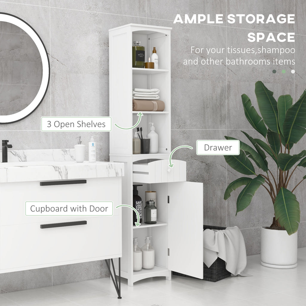 Tall Wooden Bathroom Cabinet Storage Organizer Kitchen Bedroom Decorative