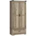 69" Tall Farmhouse Kitchen Pantry Cabinet with 2 Doors, Drawer and Adjustable Shelves, Grey