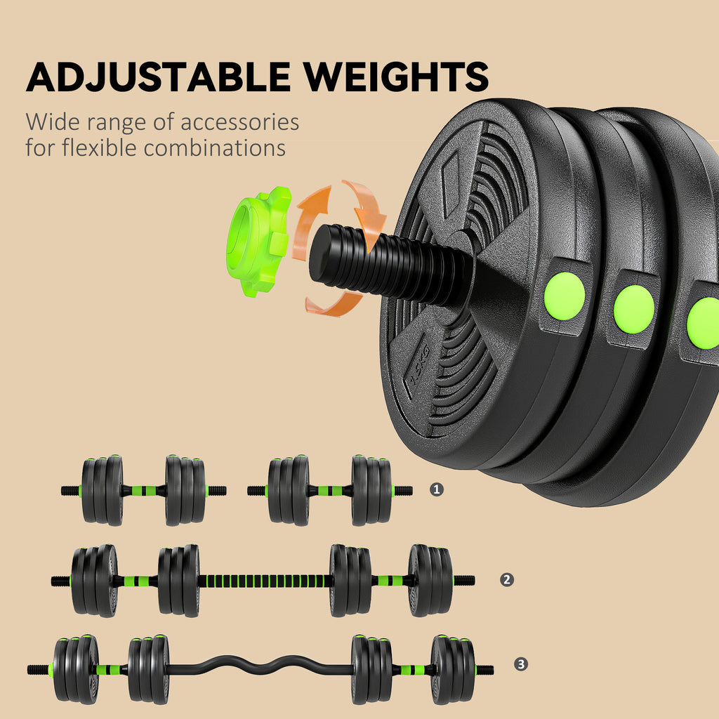 Soozier Adjustable Dumbbell Set, 3 in 1 Weights Dumbbells Set for Home Gym, 33lb Free Weights with Connector and Non-Slip Grip