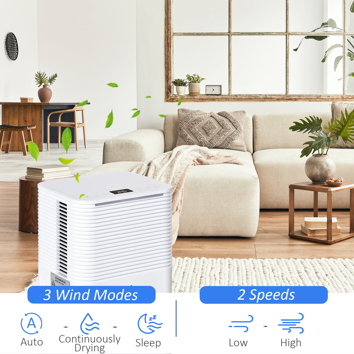 1500 sq.Ft Portable Quiet Dehumidifier for Home Laundry Room Bedroom Basement, 25pt Electric Moisture Air De-Humidifier with 3 Modes