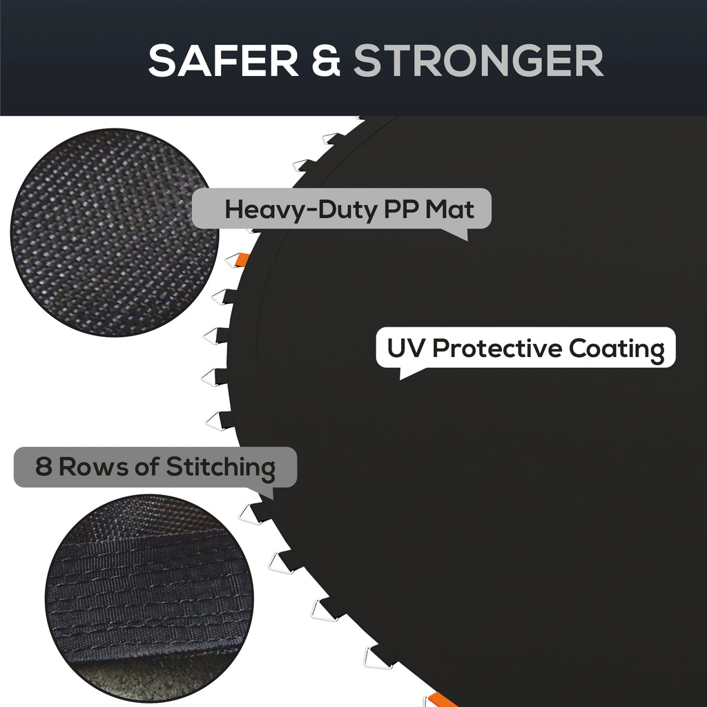 Soozier Trampoline Mat Replacement with Spring Pull Tool and 72 V-Hooks, Fits 12ft Trampoline, Using 5.5" Springs, Green