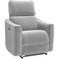 Power Recliner Chair, Chenille Upholstered Recliner Chair with USB Ports, Footrest, Grey