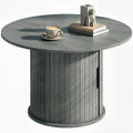 Round Coffee Table, 31.5" Center Table, Cement Grey