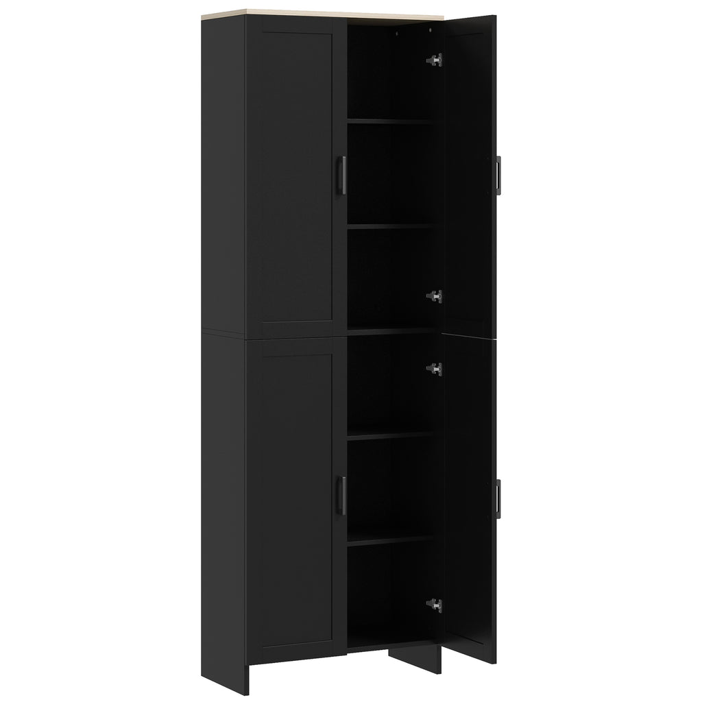 67" 4-Door Kitchen Pantry Cabinet, Freestanding Storage Cabinet Cupboard with Adjustable Shelves, White