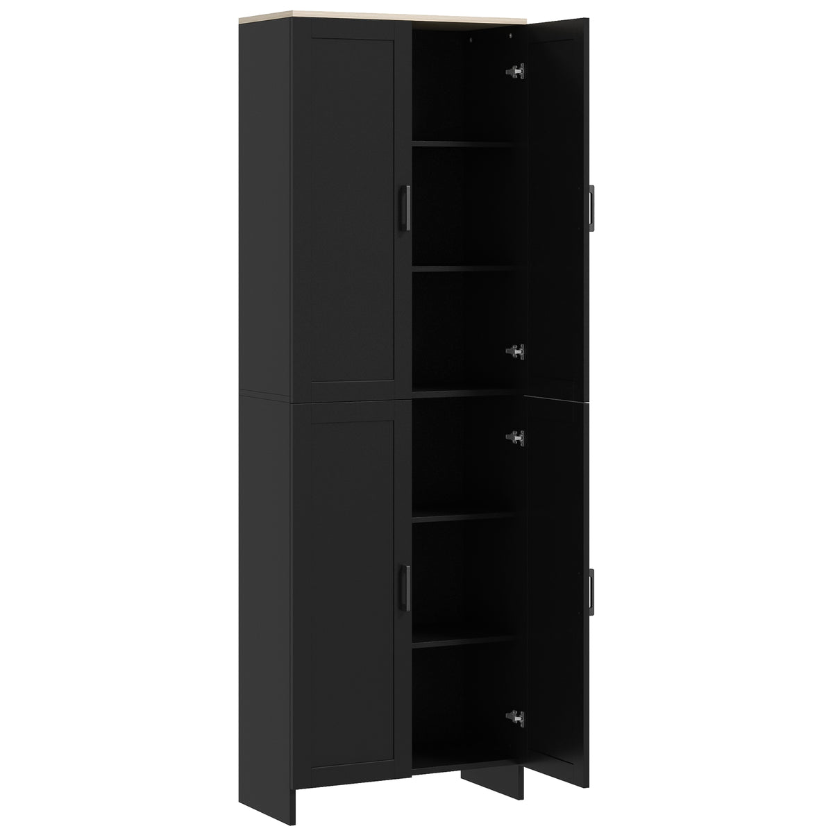 67" 4-Door Kitchen Pantry Cabinet, Freestanding Storage Cabinet Cupboard with Adjustable Shelves, White