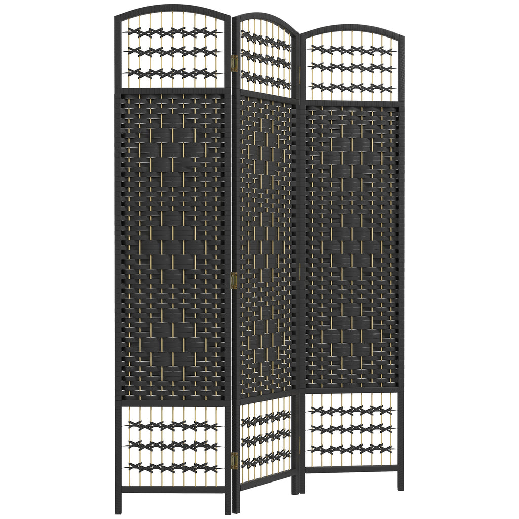 4 Panel Folding Room Divider, Portable Privacy Screen, Wave Fiber Room Partition for Home Office, White