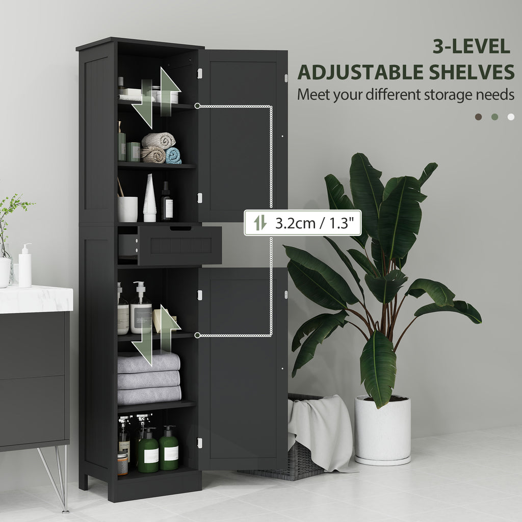 Freestanding Bathroom Cabinet with Drawer and 2 Doors, Tall Bathroom Cupboard for Kitchen, Study, Living Room