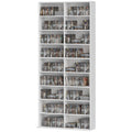 9-Tier DVD Shelf with 18 Compartments and 14 Adjustable Shelves, Holds 640 CDs, 360 DVDs or 430 Blu-rays, White