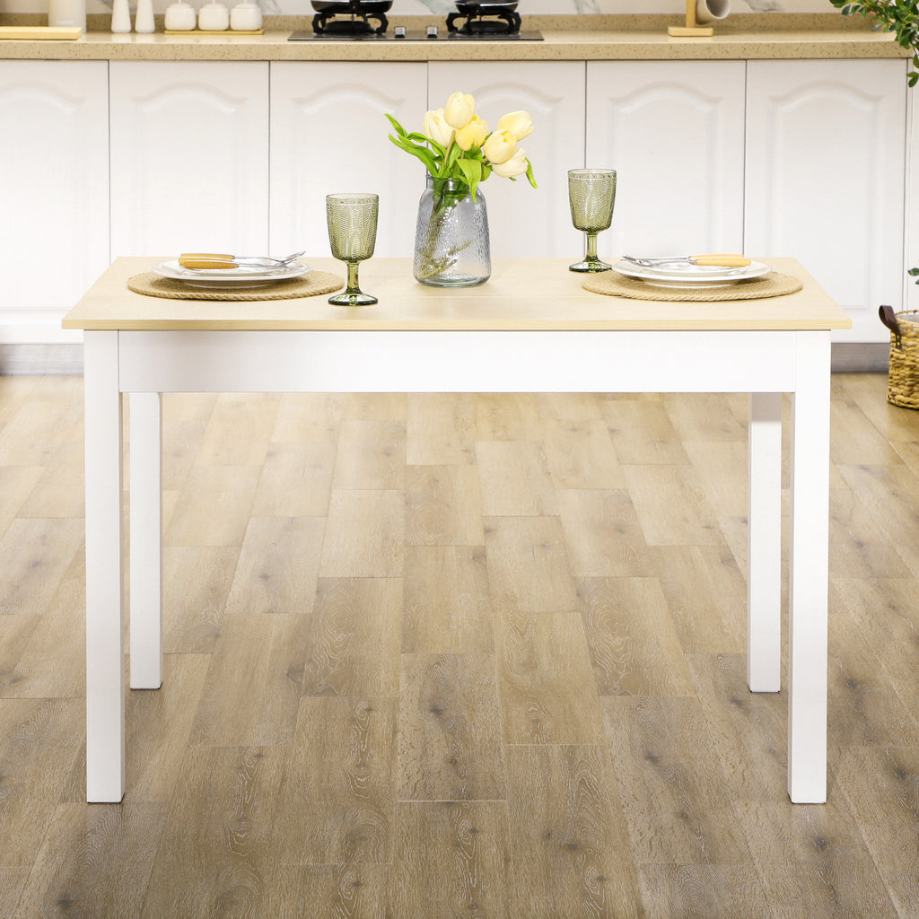 Kitchen Table, Dining Table for 4 to 6 People, 46.9" W x 27.6" D x 29.5" H, Oak