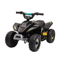 Aosom ናይ ህጻናት መኪና ATV፣ 6V ባትሪ ዝሰርሕ ኳድ መኪና ናብ ቅድሚት፡ ድሕሪት ዝኸይድ ስዊች ዘለዎ፣ ንወድን ጓልን 18-36 ኣዋርሕ ዝኸውን፣ ጸሊም