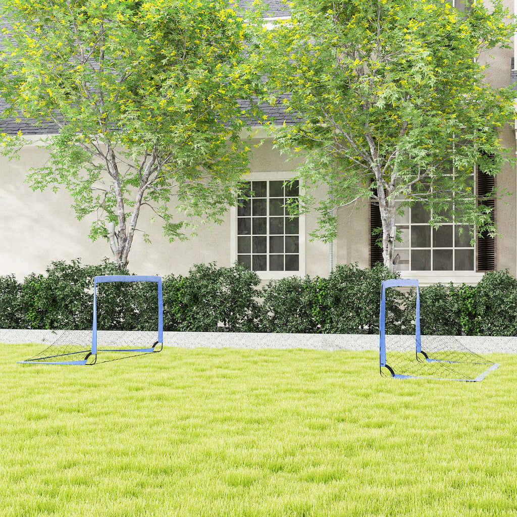 Soozier 6' x 3' Set of 2 Soccer Nets for Backyard, Portable Soccer Goal for Practice with Carry Bag