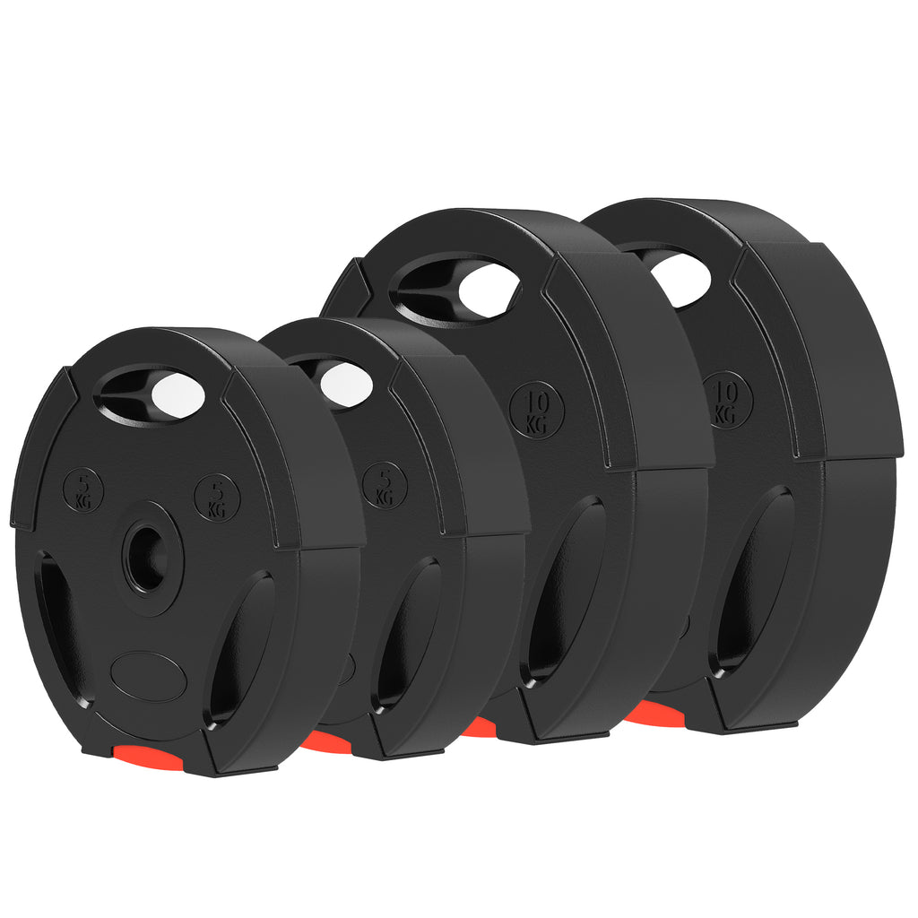 Soozier 1-Inch Weight Plates, Barbell Weights Set for Weightlifting and Strength Training, 2 x 22lbs + 2 x 11lbs