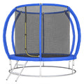 Soozier 8ft Trampoline Outdoor, ASTM Certified, with Circular Base, Enclosure Net, Ladder and Curved Poles