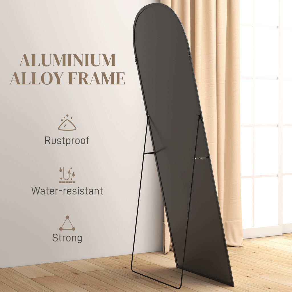 ርእሲ ዝተሓጸረ ደው ዝበለ መስታወት፣ 64" x 20" ምሉእ ንውሓት መስታወት፣ ንምድላይ ወይ ንግድግዳ ዝተሰንጠቐ ንሳሎን፣ ንድሕሪት ክፍሊ፣ ጸሊም