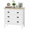 Chest of Drawers with Anti-Tipping, Simple Setup, Easy Clean, Quiet Slides, Modern 3 Drawer Dresser, White