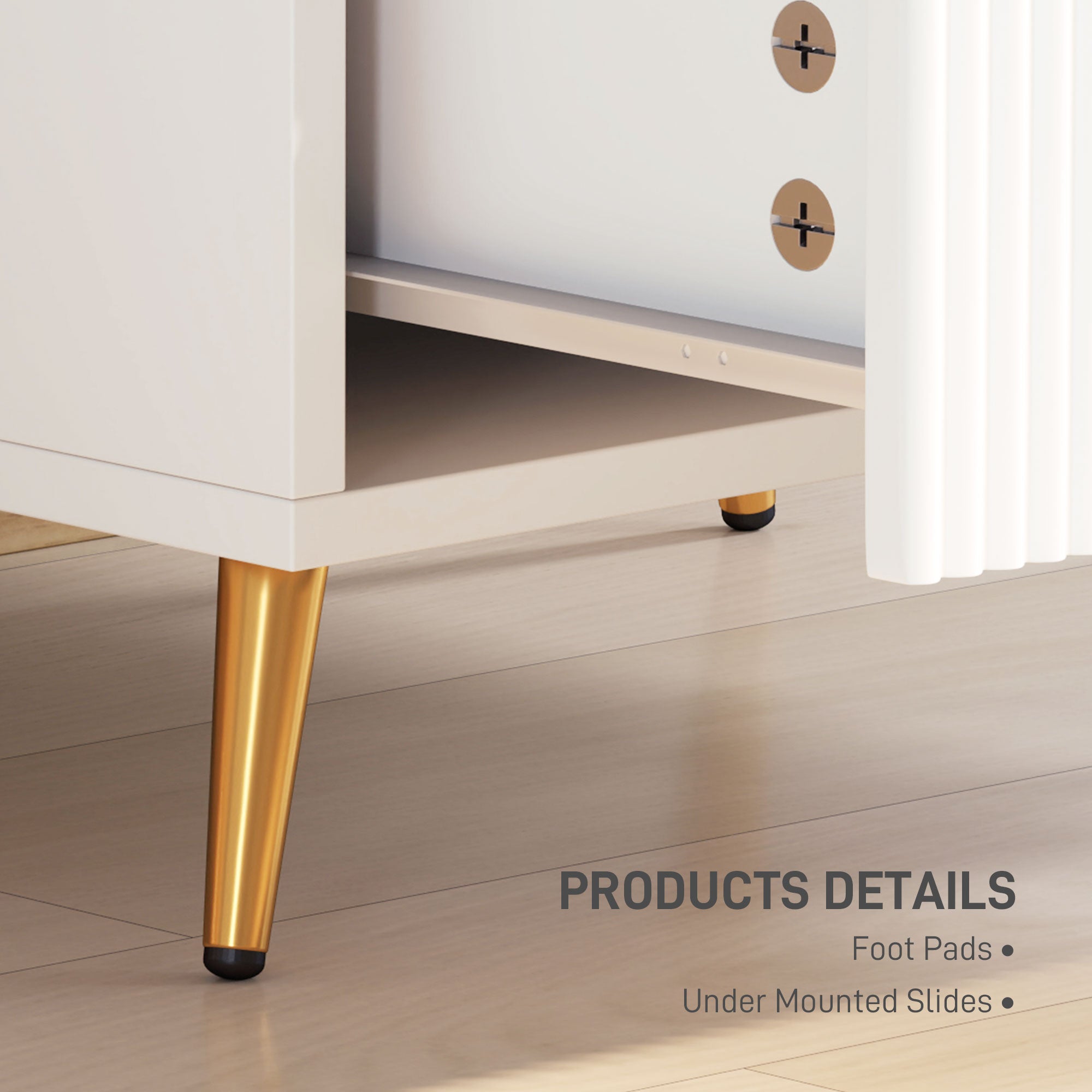 Bedside Table, Nightstand with 2 Drawers, Side End Table with Metal Legs for Bedroom, Black