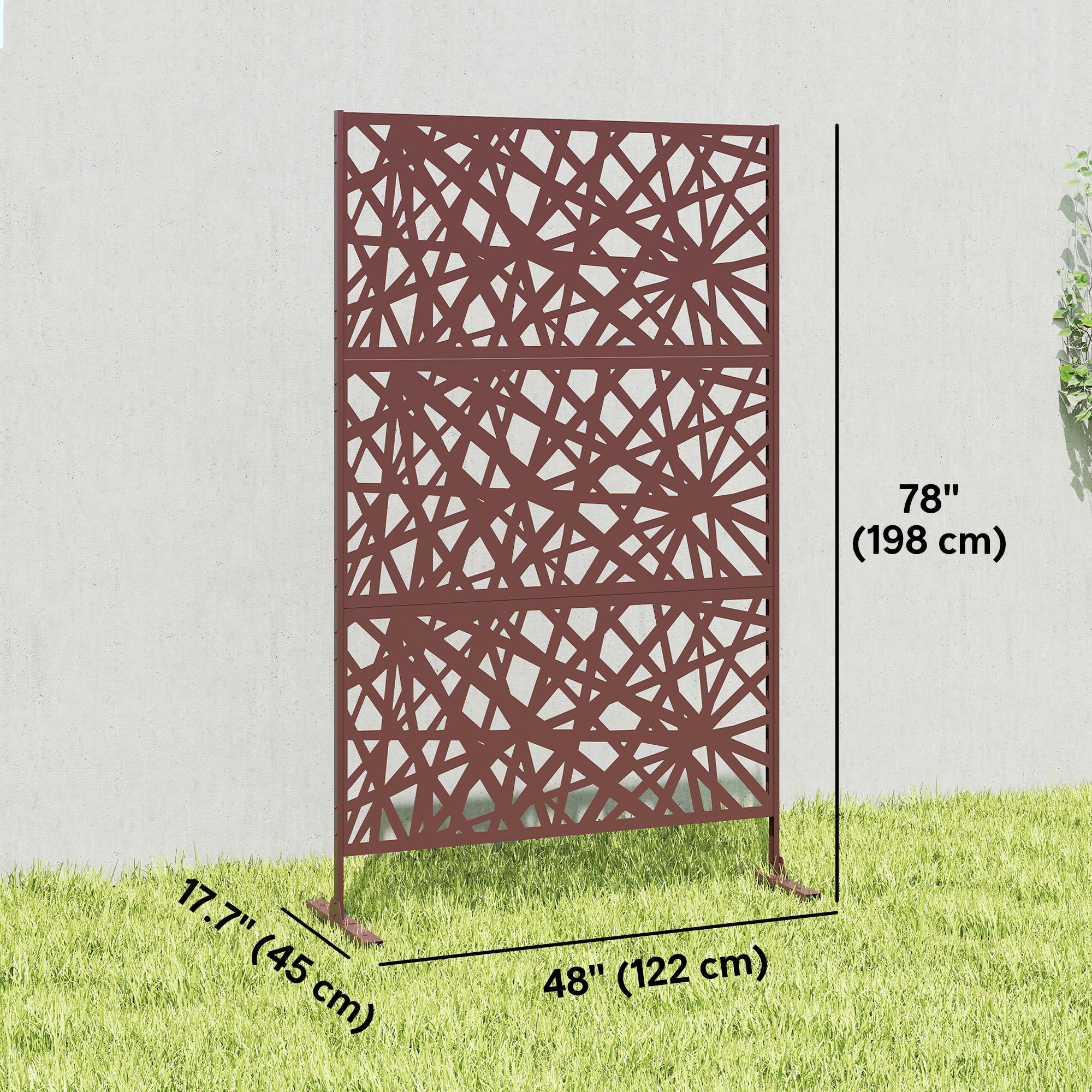ብረታዊ ደጋፊ ዘይብሉ ደብዳቤ ምስ ደውላ፣ 78" x 48"፣ ጸሊም ቡናዊ