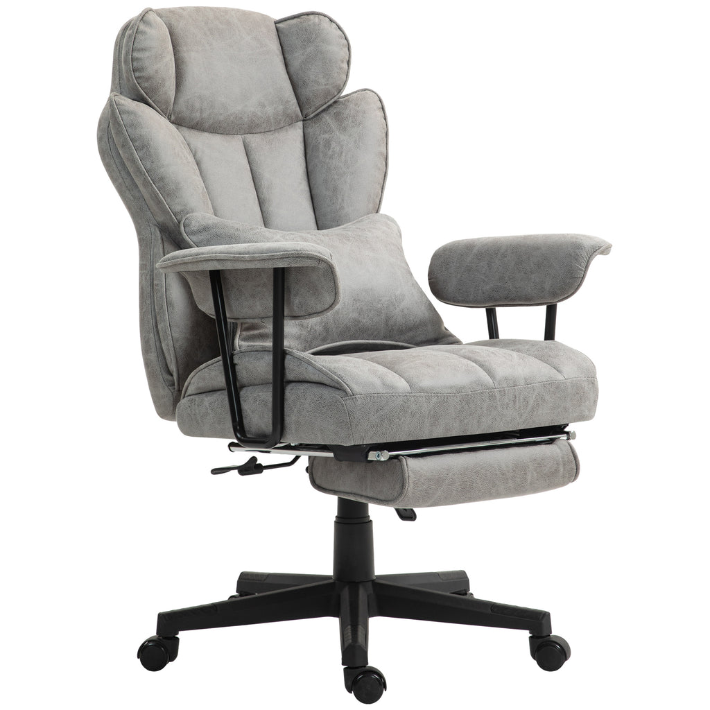 Big and Tall Office Chair with Foot Rest, 400LBS High Back Desk Chair with Padded Armrests, Lumbar Support, Black