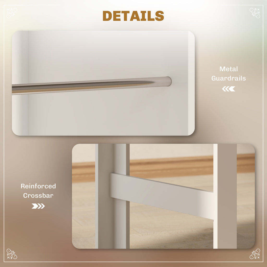 Bar Table Counter Height Dining Table with 3 Storage Shelves for Kitchen, Dining Room, Living Room, White