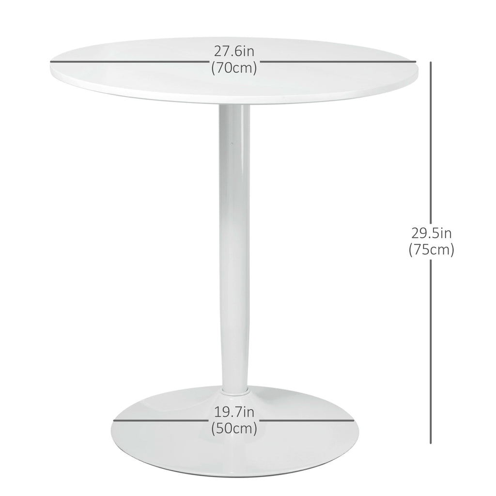 Modern Kitchen Table for 2 People, Round Dining Table with Steel Base for Living Room, Dining Room, Black