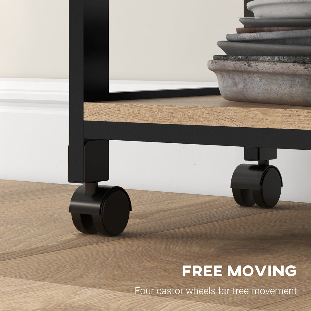 Kitchen Island Rolling Trolley Utility Serving Cart with Drawer  Grey