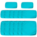 Outdoor 14pc Patio Rattan Sofa Set Cushion Polyester Cover Replacement Set - No Cushion Included Light Blue