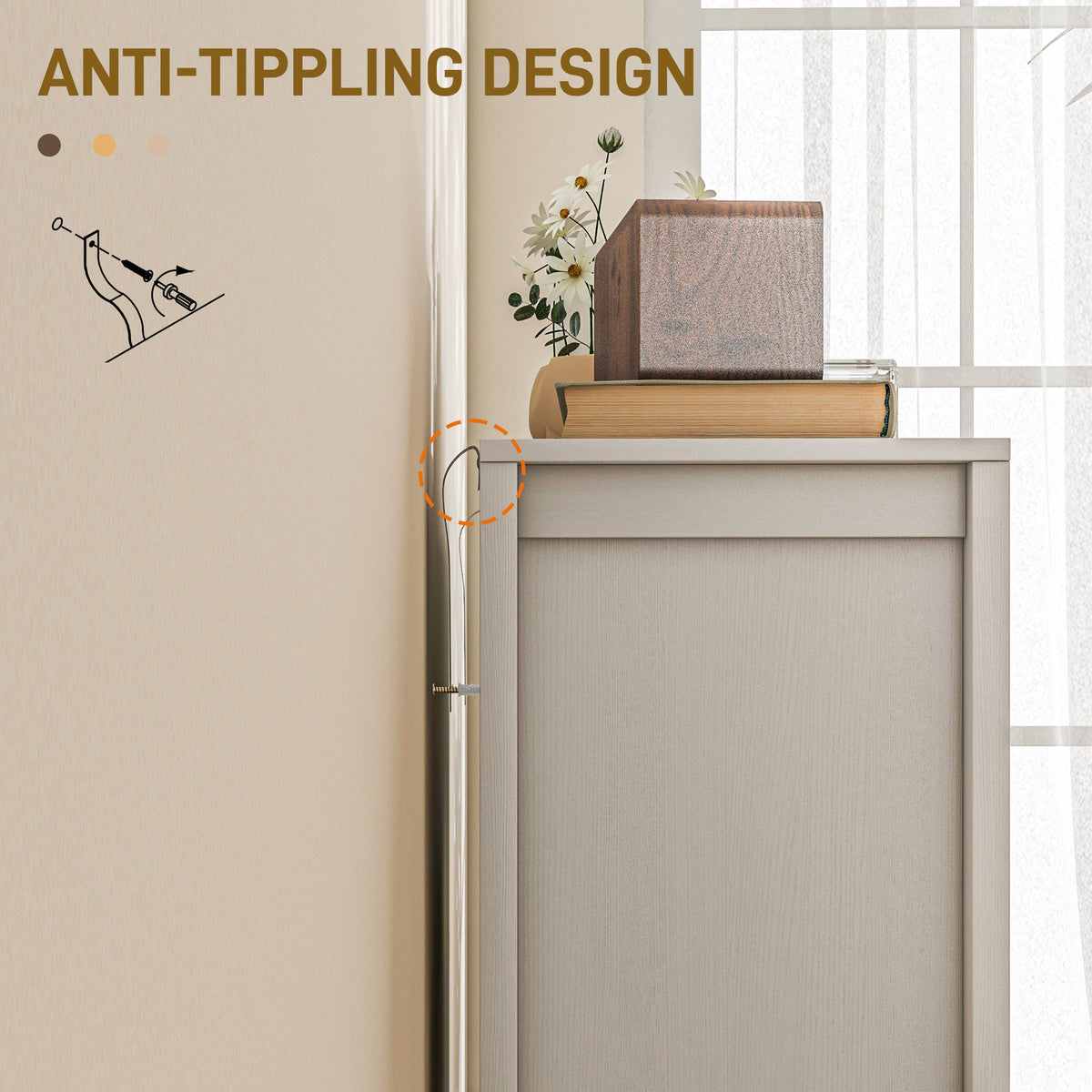 Sideboard Buffet, Kitchen Storage Cabinet with Barn Door and Adjustable Shelves, Storage Pantry, White Wood Grain
