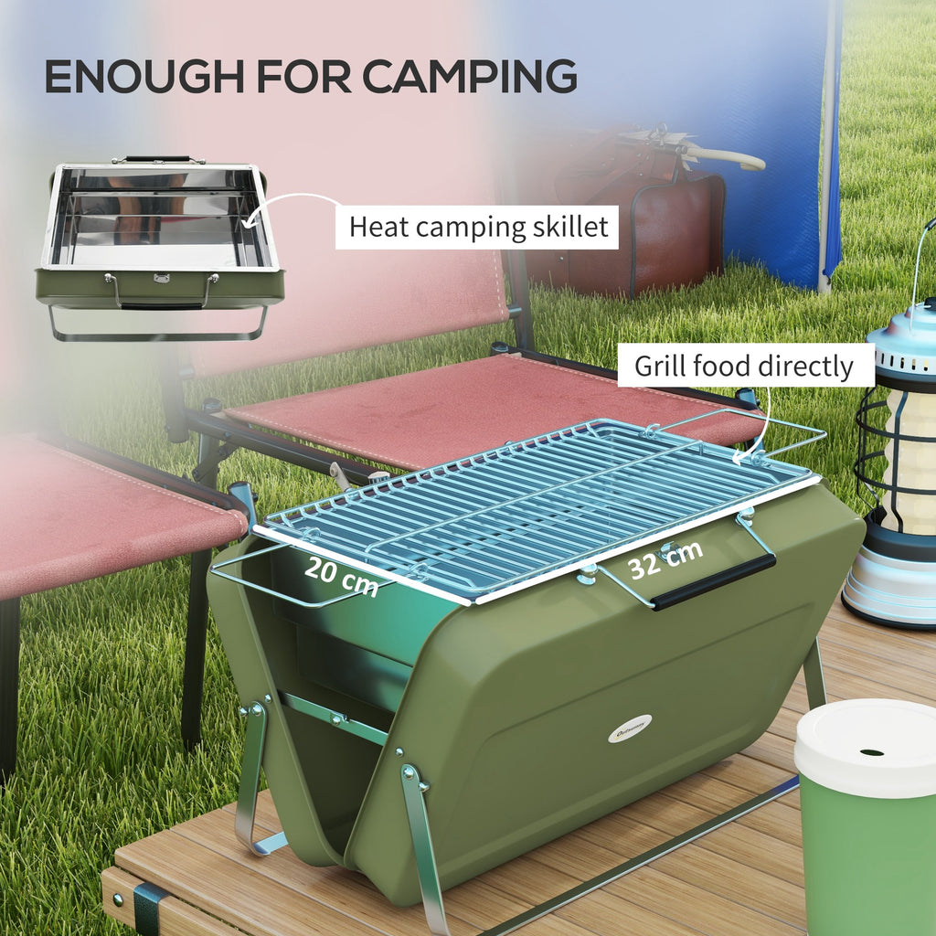 Metal Suitable-Style Portable BBQ Grill - Black