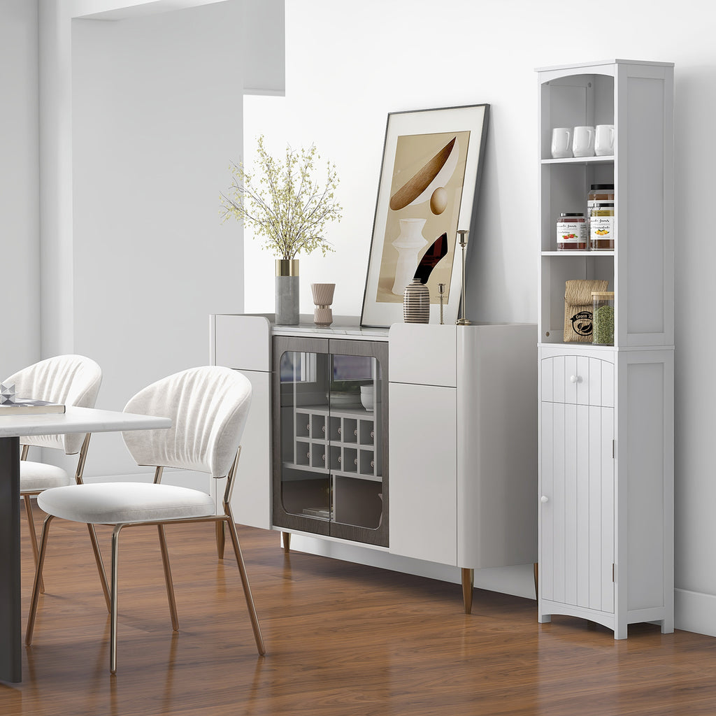 Tall Wooden Bathroom Cabinet Storage Organizer Kitchen Bedroom Decorative