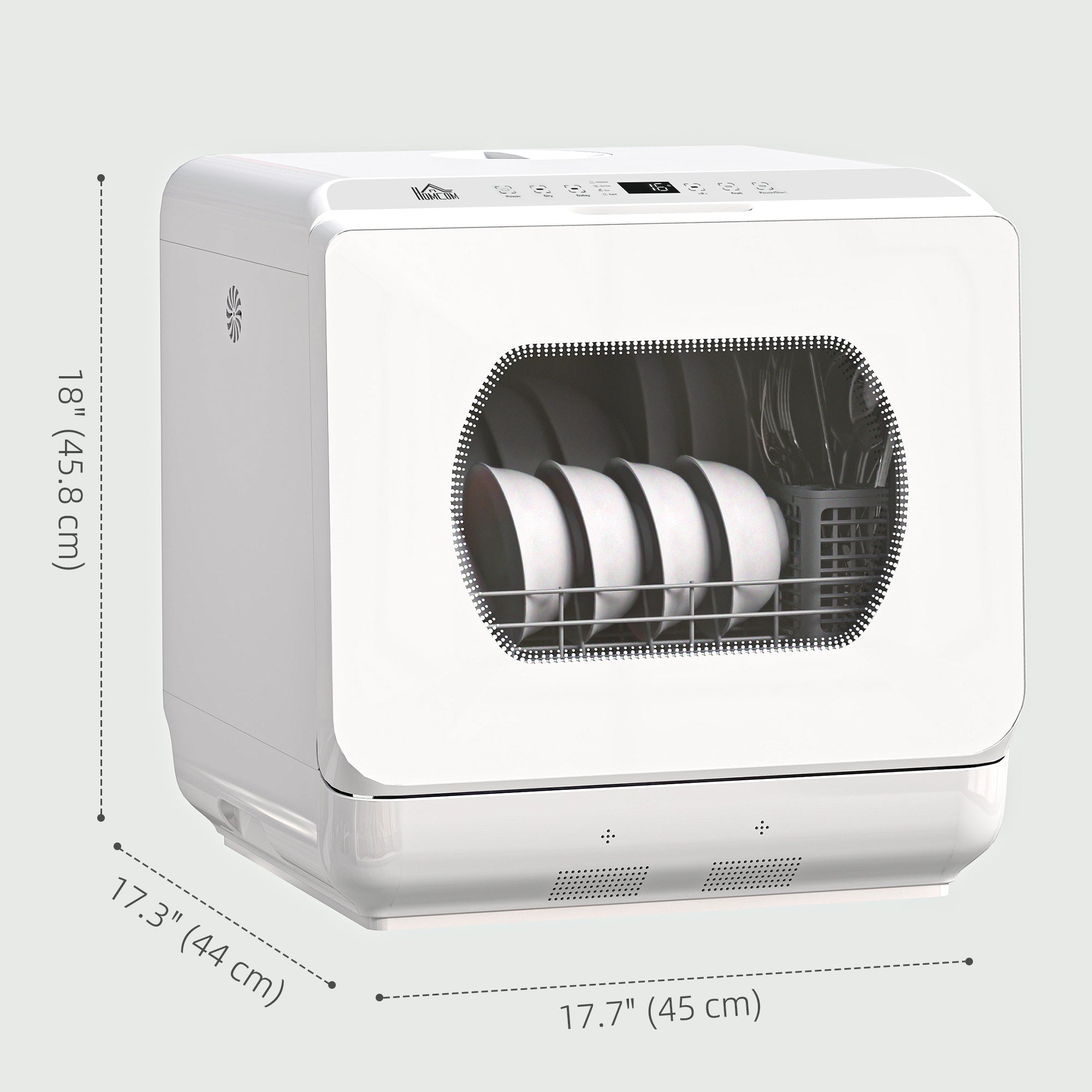 Portable Dishwasher, Counter Dishwasher with 4 Place Settings, 5 Washing Programs, Air-Dry Function, 6L Water Tank