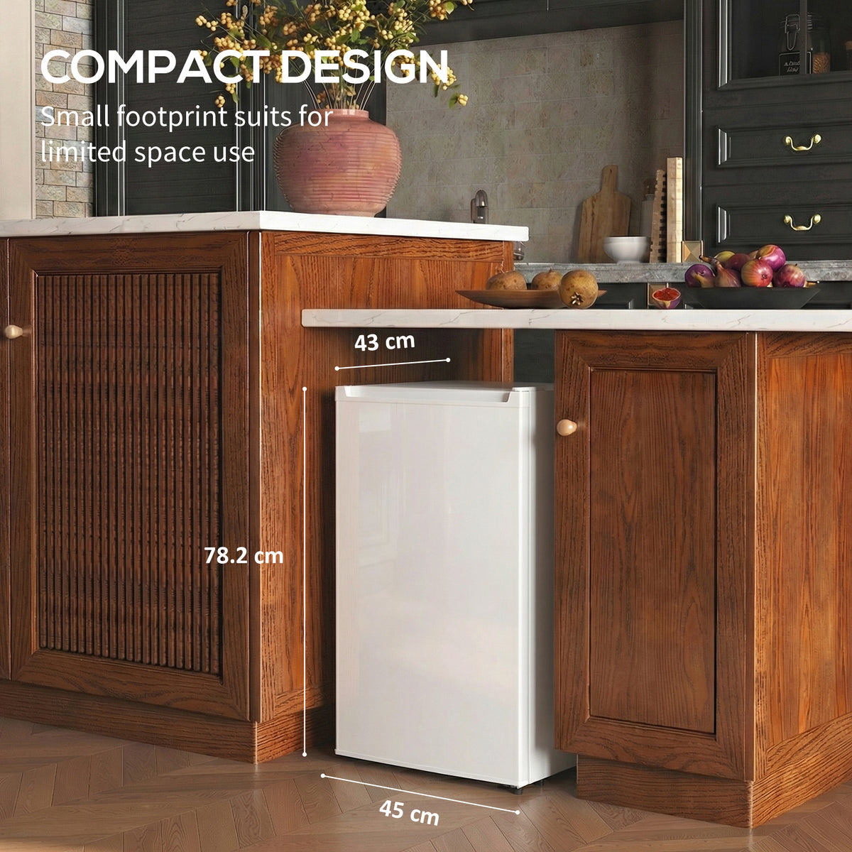 1.1 Cu. Ft. Mini Freezer, Compact Upright Freezer with Reversible Door, Removable Shelf, Adjustable Temperature, White