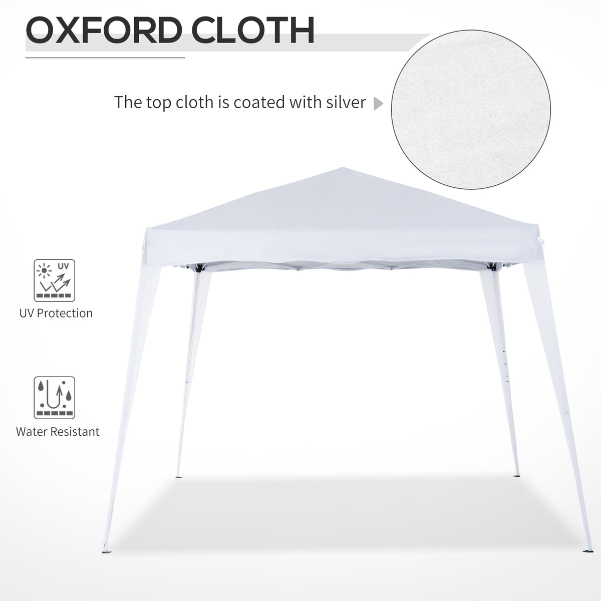 8' x 8' Pop Up Canopy, Outdoor Foldable Tent, Portable Canopy Tent with Carrying Bag for Camping, Party, Picnic, White
