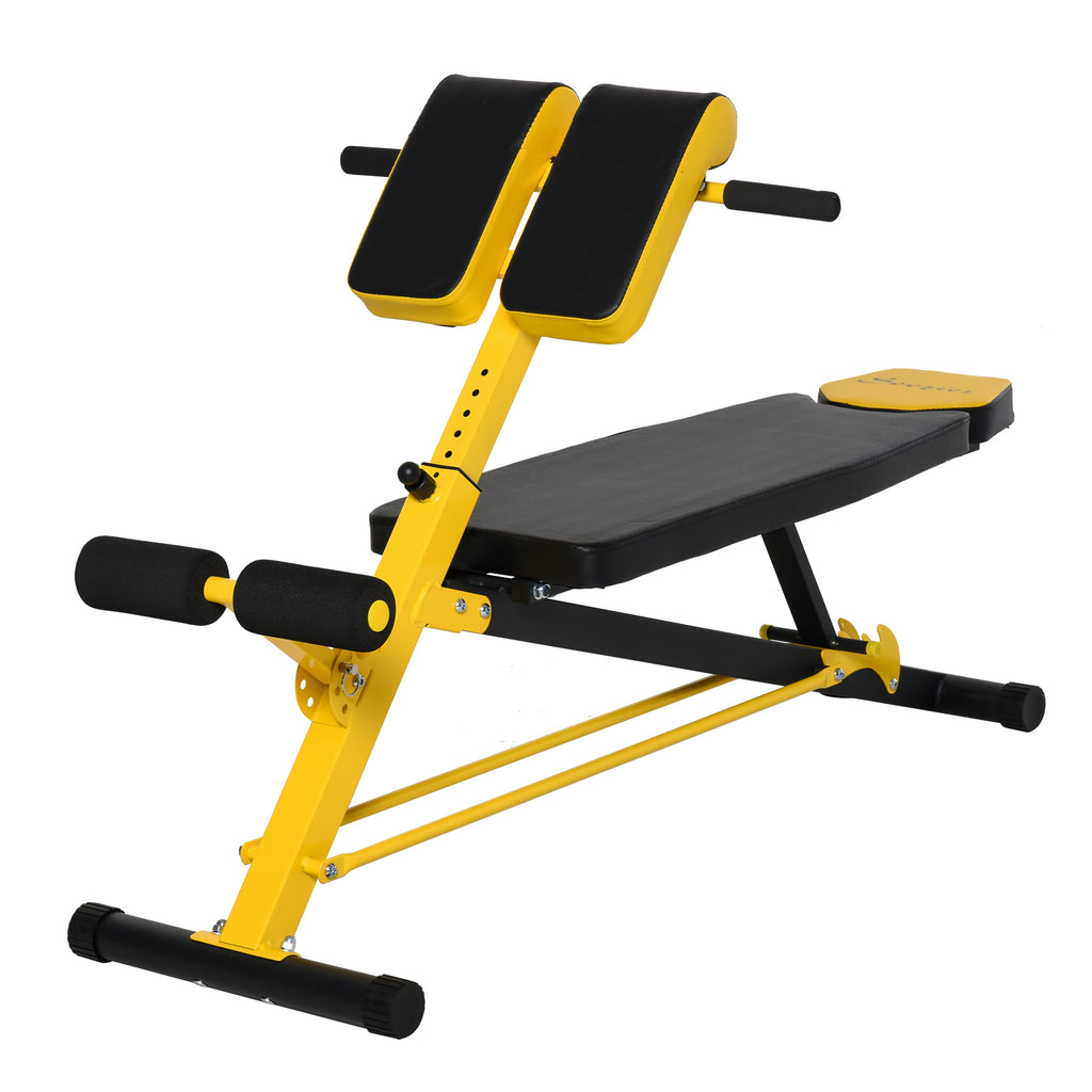 Soozier Adjustable Weight Bench Roman Chair Exercise Training Multi-Functional Hyper Extension Bench Dumbbell Bench Ab Sit up Decline Flat Black and Red