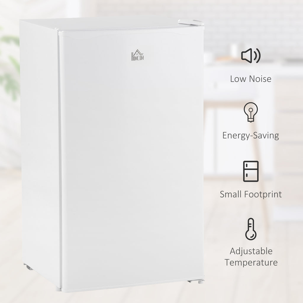 Compact Refrigerator, Mini Fridge with Freezer, Adjustable Shelf, Mechanical Thermostat and Reversible Door, White