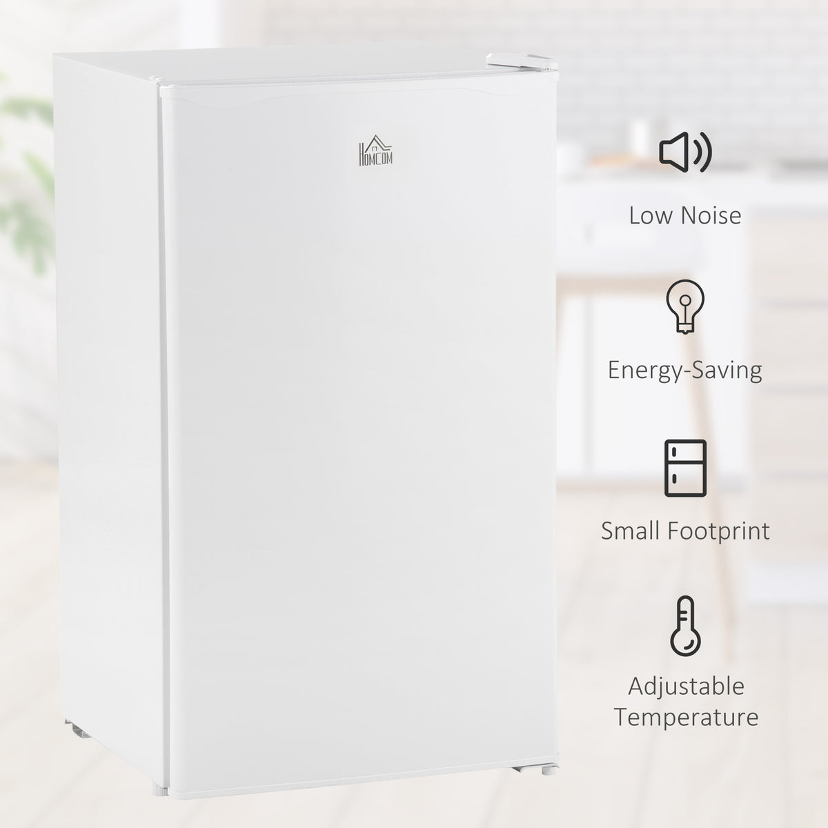 Compact Refrigerator, Mini Fridge with Freezer, Adjustable Shelf, Mechanical Thermostat and Reversible Door, White
