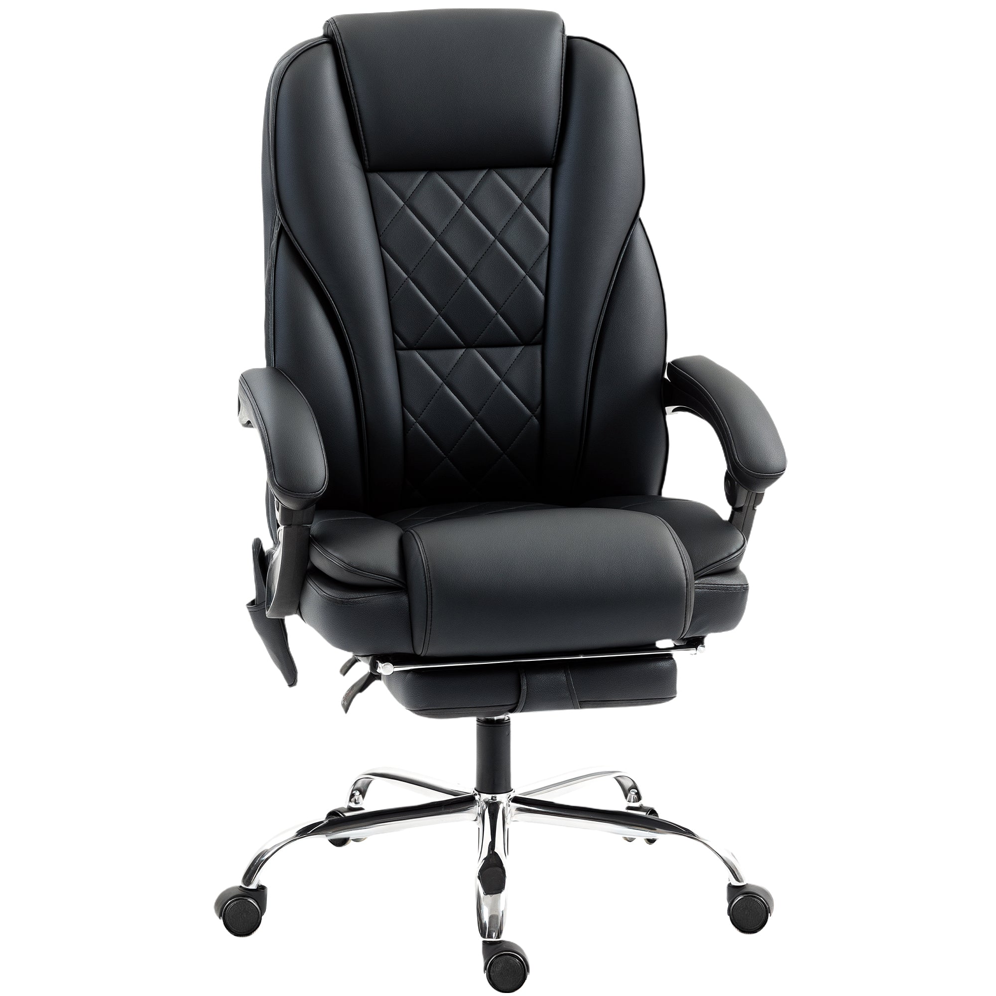 Massage Office Chair, Reclining Computer Chair with Adjustable Height and Footrest, Brown