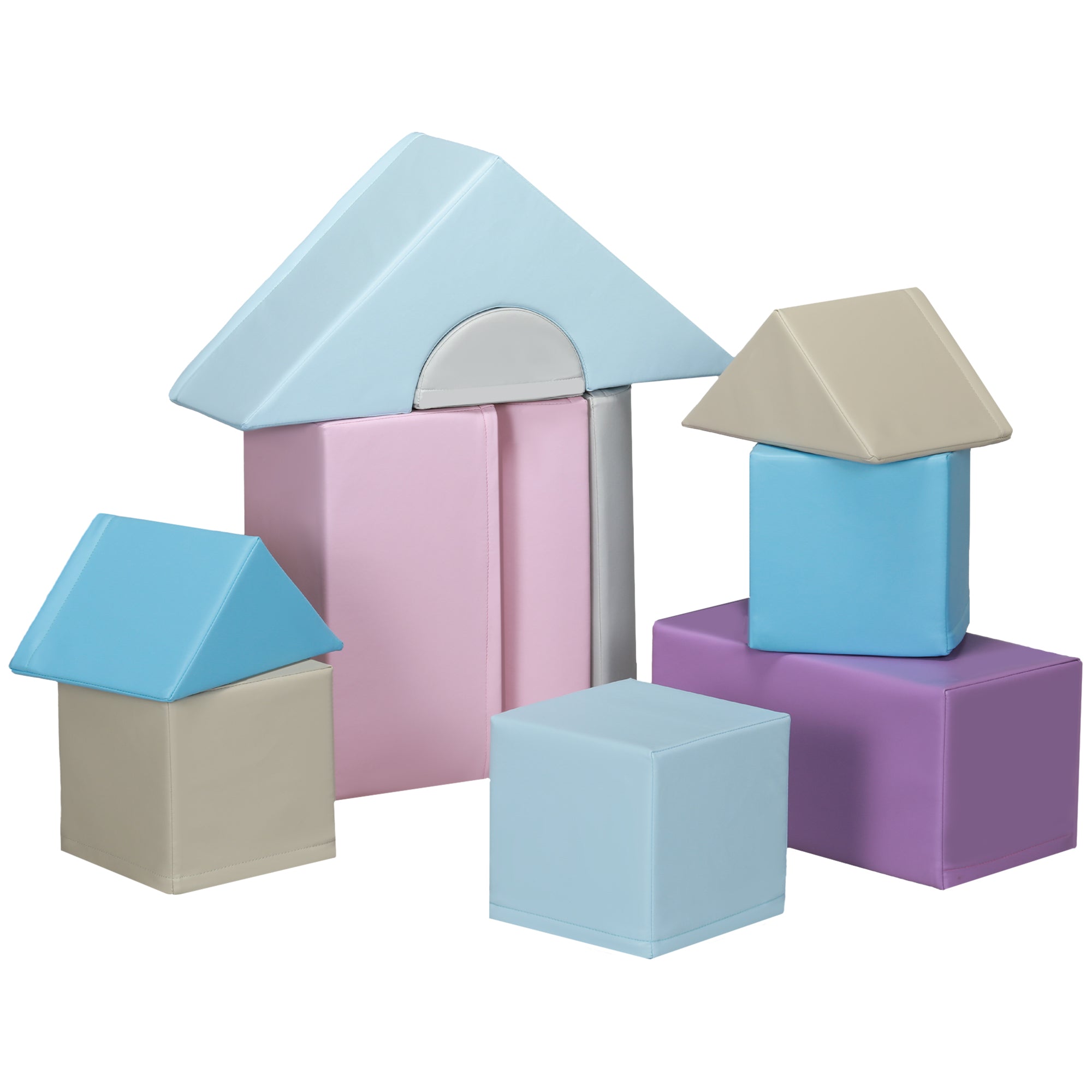 Soozier 11 Piece Soft Play Blocks Kids Climb and Crawl Gym Toy Foam Building Multicolour