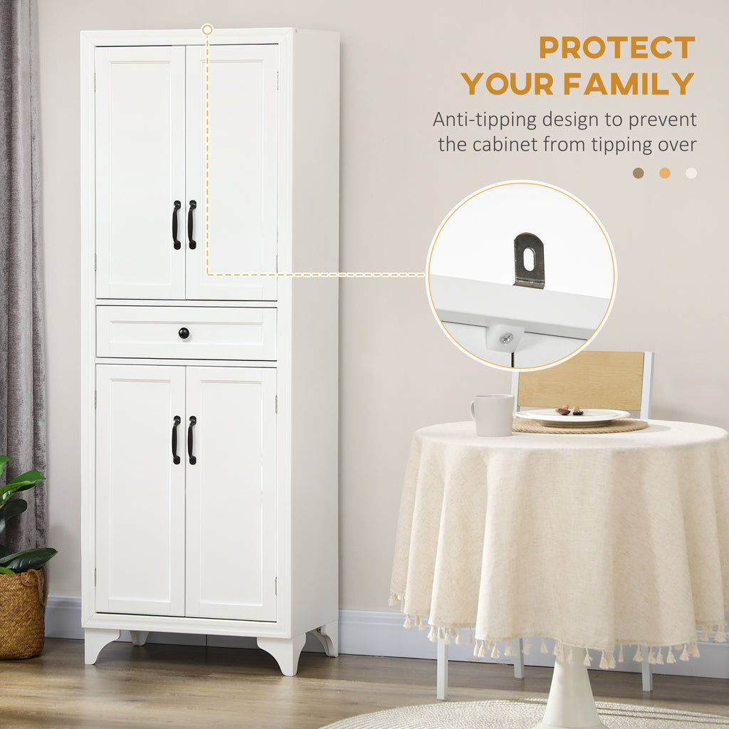Freestanding Storage Cabinet, Kitchen Pantry Cabinet with 2 Shelves, 4 Doors, Kitchen Storage Cabinets for Dining Room