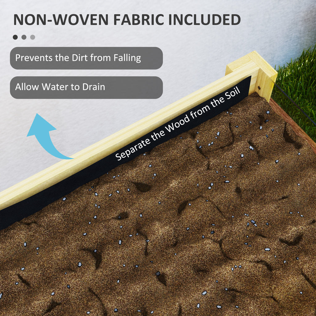 Wooden Raised Garden Bed with Acrylic Panels, Raised Planter Box with Drainage Holes, 43.3" x 19.7" x 31.5"