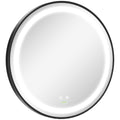 LED Bathroom Mirror for Vanity, Dimmable Lighted Anti Fog Wall Mirror with 3 Temperature Colors, Plug-in, 24 Inch