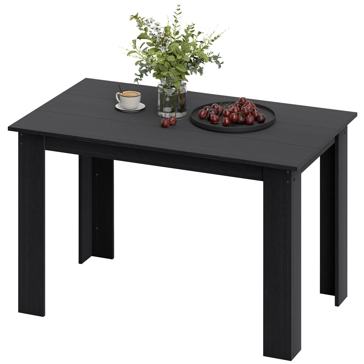 47" Kitchen Table for 4-6 People, Dining Table with Wood Effect for Dining Room, Oak