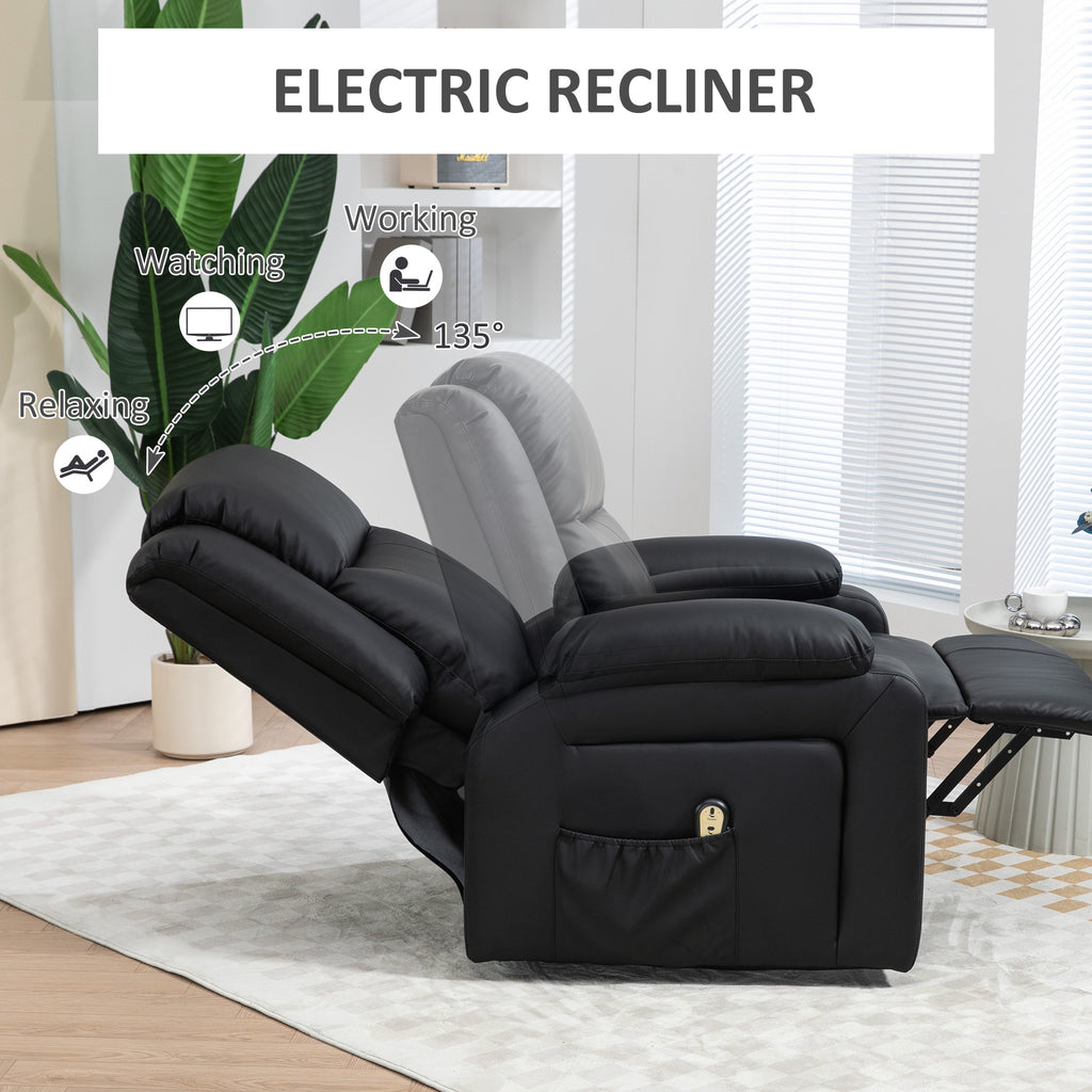 Lift Chair for Seniors, PU Leather Upholstered Electric Recliner Chair with Remote, Side Pockets, Quick Assembly, Grey